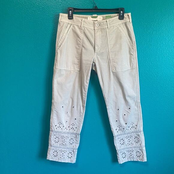Anthropologie The Wanderer Eyelet Utility Pants Light Green Women's 27p - Picture 5 of 10